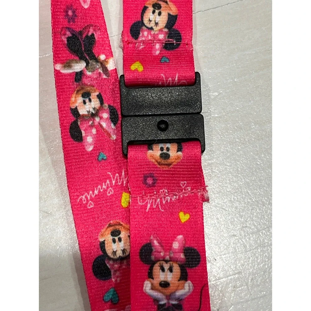 NEW Disney Minnie‎ Mouse Lanyard with Badge Holder Pink Breakaway Safety